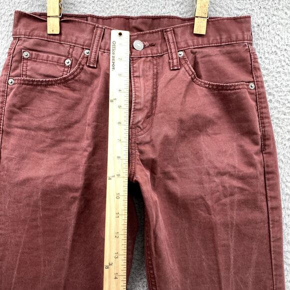 Levis 511 Jeans 28 x 29* Burgundy Slim Straight Classic Denim Cotton Pants Men's - Picture 7 of 16